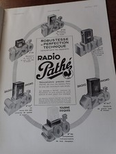 RADIO PATHE phono tsf turns disc advertising paper CHRISTMAS ILLUSTRATION 1934 collar