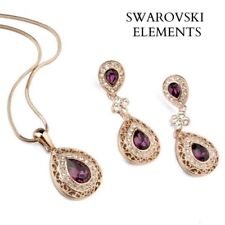  boucles d'oreilles collier Swarovski® Éléments ciselée de Luxe violet 