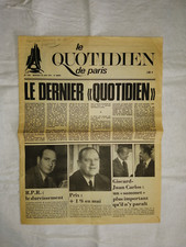 Old newspaper "Le Quotidien de Paris" last issue of June 28, 1978