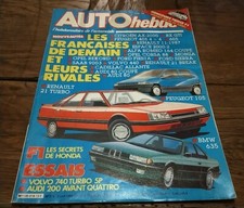 Auto Hebdo n° 516 du 02/04/1986 : Essai Volvo 740 Turbo / Audi 200 Avant Quattro