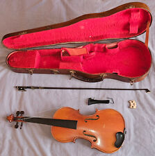Violon 3/4 vintage Copie d'un STRADIVARIUS + archet + étui bois  Lot à restaurer