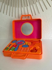 1⚜Old Orange Hairdressing Briefcase Flower Suitcase Toy Vintage Made In France