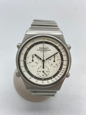 SEIKO Chronograph Watch 7A28-7010 JUNK White Dial Quartz T0050 Vintage Used JPN
