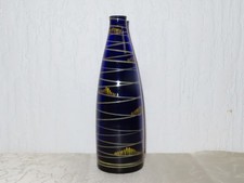 Vase En Verre Vintage "Cobalt Bleu Avec Décor En Or" !