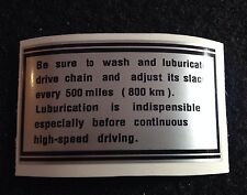 SUZUKI GT750 GT550 GT380 GT250 GT185 ÉTIQUETTE D'AVERTISSEMENT DE LAVAGE DE C...