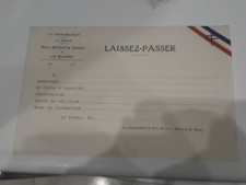 Laisser Passer FFI Maquis Ww2