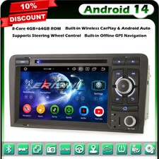 Android 14 8-Core 64GO DAB+BT DVD Autoradio GPS Wifi pour AUDI A3 S3 RS3 RNSE-PU