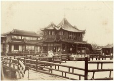 China Shanghai Temple Old City Tea House Albumen 1880