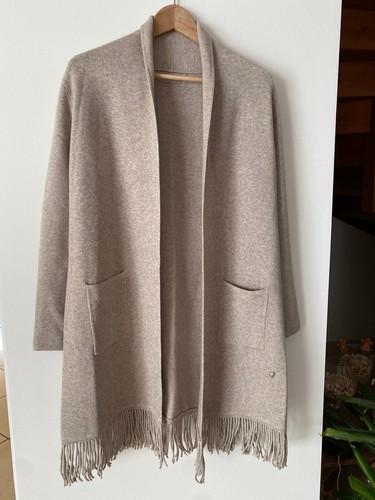 Manteau beige avec - , franges
