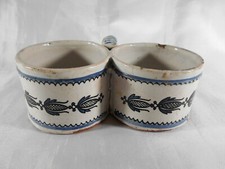 LOVELY 18TH CENTURY ROUEN FAIENCE OILER / VINEGAR HOLDER