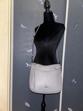 Coach Chaise Crossbody Polished Pebbled Leather Pewter Aqua & Gun Metal Gray