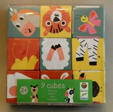 Djeco Oxybul 9 Stacking Cubes - Animals - Building Set Ages 2 and Up