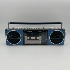 Sanyo M7780K Stereo Radio Cassette Recorder Made in Japan Blue - Tested Working