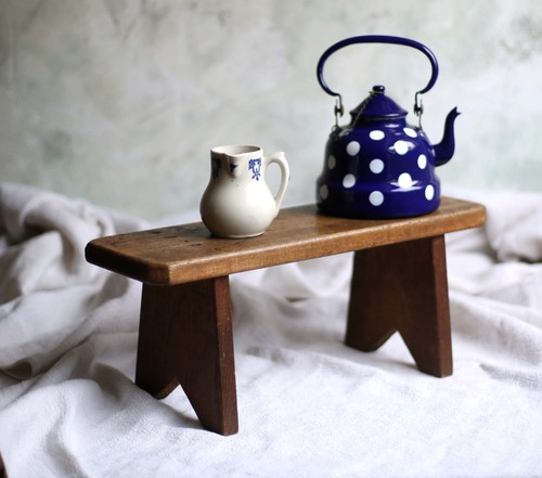Primitive french wooden bench - primitive,