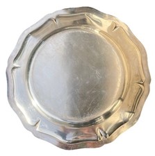 Christofle Plat rond modèle CHINON en Métal Argenté à bord chantourné 30 cm