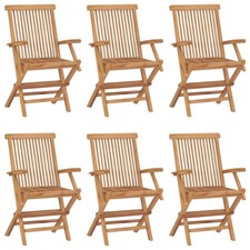 2x Bois de Teck Massif Chaises de Jardin Pliables Fauteuils de Terrasse vidaXL