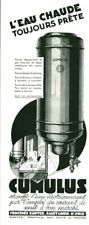 1932 Cumulus Antique Magazine Water Heater Advertisement