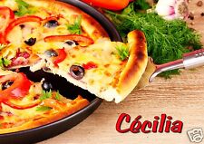 Planche à découper personnalisée dessous de plat pizza party / prénom réf 18