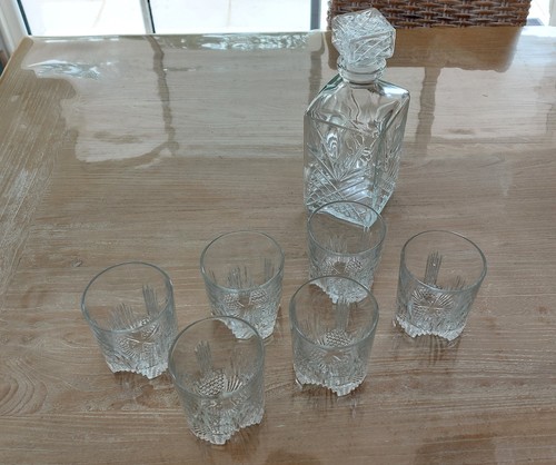Service whisky carafe et 6 - à,