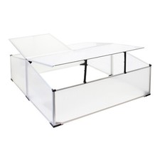 Serre à Toit double Alum Châssis de jardin 100x120x40cm Abri Plante Intempéries