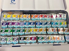 Van Gogh 48 Aquarelle demi godets boite metal avec des taches