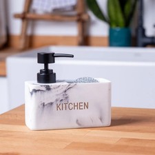 Distributeur de savon et porte-éponge pour évier de cuisine professionnel