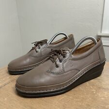 Berkemann Berkoflex Wedge Lace Up Shoes Womens EUR 42 (US 10.5-11) Taupe Leather