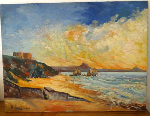 Belle huile sur panneau par - belle,
