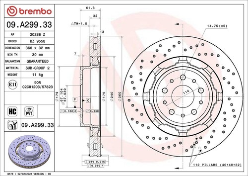 Disque frein brembo - 1x,