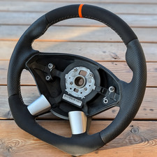 NEW LEATHER steering wheel for Mercedes Vito Viano 10-14 W639 FLAT BOTTOM orange