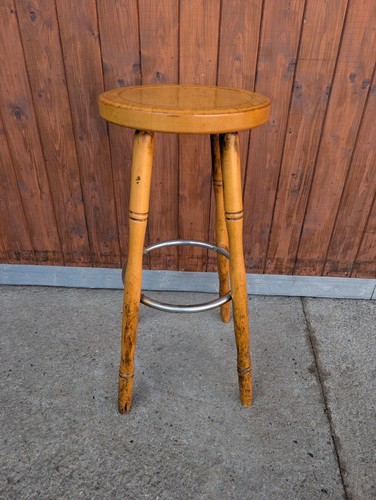Tabouret bar vintage bois - vintage,