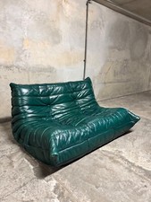Canapé Togo 2 places Cuir vert – Ligne Roset 1990