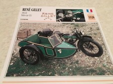 Carte moto René Gillet 350 H side CG 1928 collection Atlas motorbike France