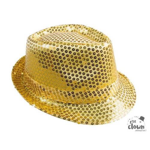 Chapeau paillettes or - à,