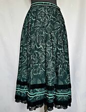 VINTAGE VIKO OKTOBERFEST DIRNDL TYROL ROSES VISCOSE WOMEN'S SKIRT:US 10/EU 38
