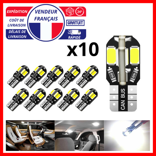 10x ampoule led t10 w5w - ampoule, canbus