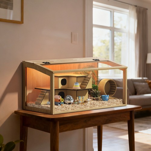 80cm wood hamster cage - 60/80cm,