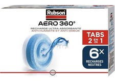 Rubson AERO 360° Lot de 6 Tabs de Recharge pour Déshumidificateur