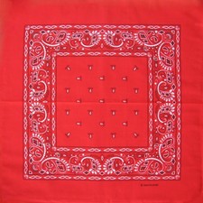 1 PC Premium Paisley Red Bandana/Hankie, 22"x22",Cotton by TansClub®.