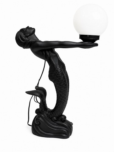 Vintage art deco nude mermaid - deco,
