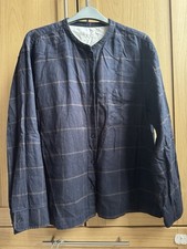 MUJI - Long sleeve Linen Cotton Shirts (checkered dark Blue) - Size L