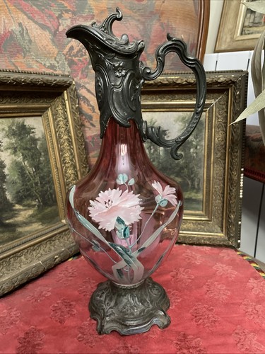 Aiguière verre émaillé - verre,