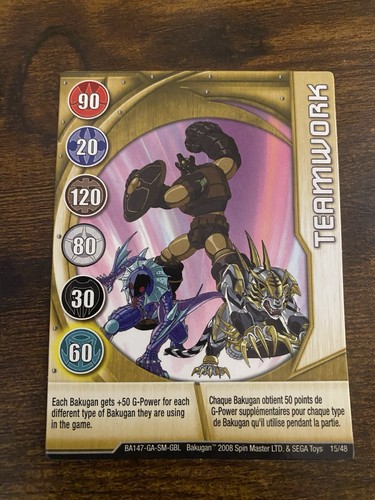 Bakugan card teamwork gold - bakugan,