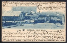 Old postcard Brussels, L ́École Militaire 1900 