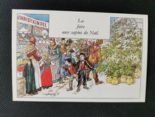 Old postcard Paul Kauffmann - The Christmas Tree Fair