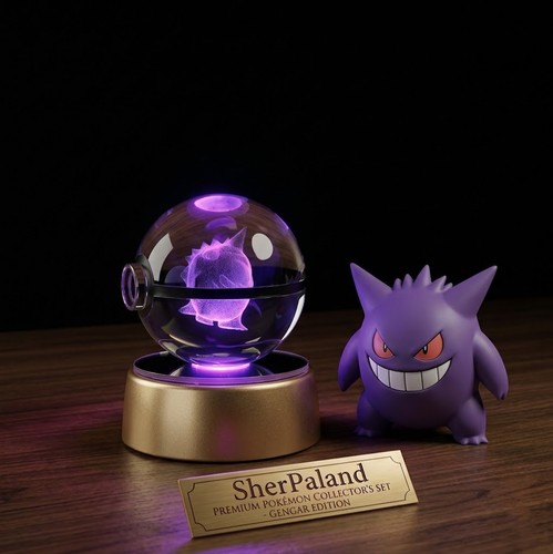 Crystal pokeball night light - pokeball,