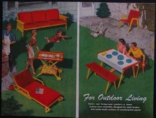 Modern LAWN FURNITURE 1950 HowTo build PLANS 6 piece Set Chair Chaise Table more