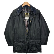 Barbour Vintage A155 Beaufort Wax Jacket C36 Small 90's Navy Blue Waxed Country