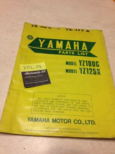 Yamaha parts list - , yz100c