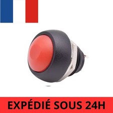 Bouton poussoir Rouge momentané étanche rond 12mm - 1 Piece - PBS-33b 12V 230V